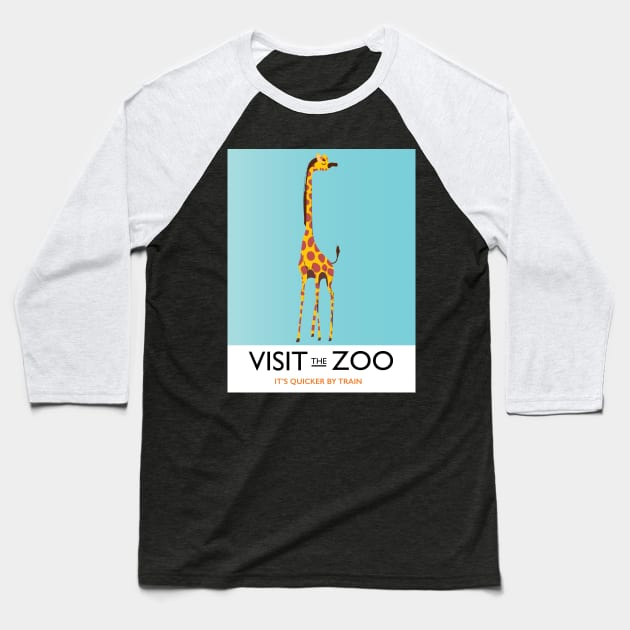 Visit the Zoo Giraffe Baseball T-Shirt by nickemporium1